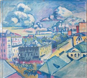 Zubovsky Square in Moscow from the Window by Wassily Kandinsky